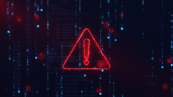 a warning sign displayed on screen